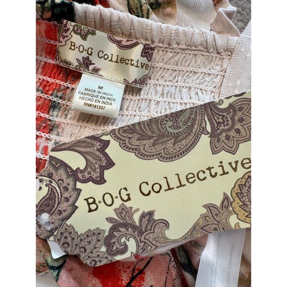 B O G Collective Bohemian Tank Size Medium Rayon Smocked Back NWT Band of Gypsie - Picture 3 of 14